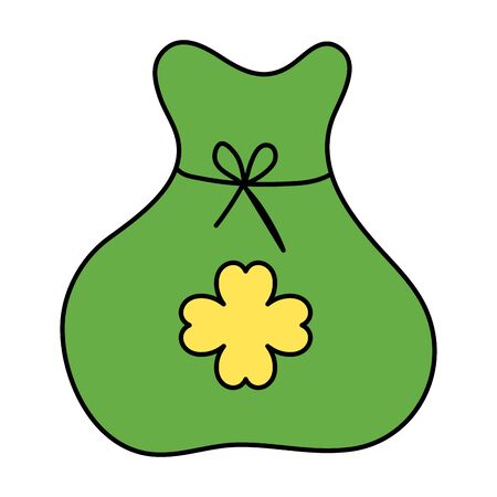 bag of money with clover isolated icon vector illustration designのイラスト素材