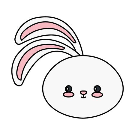 head of cute rabbit animal isolated icon vector illustration designのイラスト素材