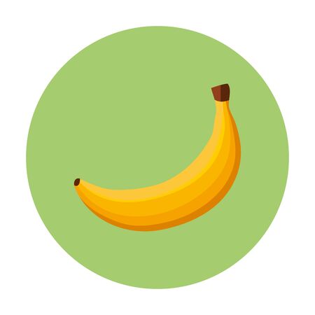 fresh banana fruit in frame circular vector illustration designのイラスト素材