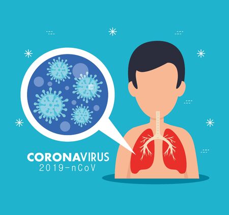 man with covid 19 disease icon vector illustration designのイラスト素材