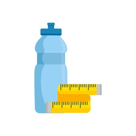 bottle water with tape measure isolated icon vector illustration designのイラスト素材