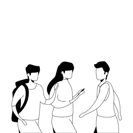 group of people avatar character icons vector illustration designのイラスト素材