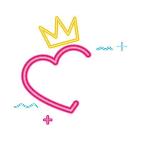 cute heart love neon light isolated icon vector illustration designのイラスト素材