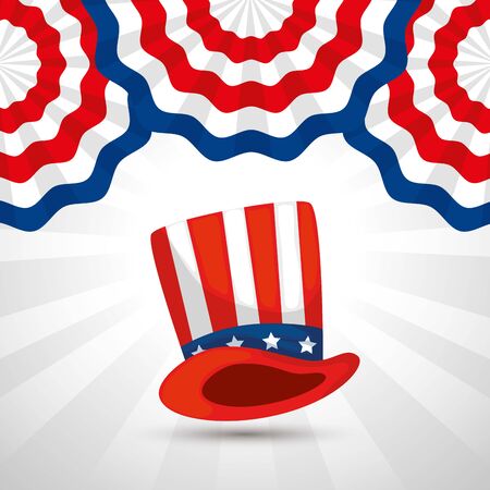 Hat design, Usa happy presidents day united states america independence nation us country and national theme Vector illustrationのイラスト素材