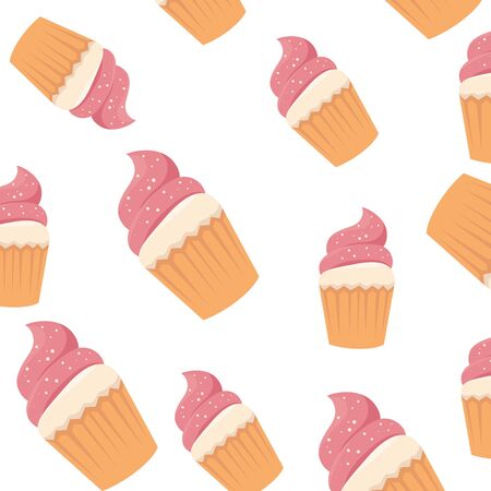 background of delicious cupcakes icons vector illustration designのイラスト素材