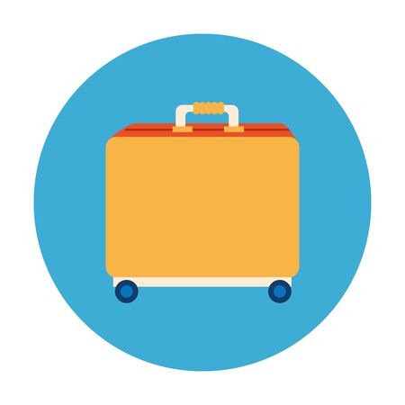 wheeled suitcase in frame circular isolated icon vector illustration designのイラスト素材