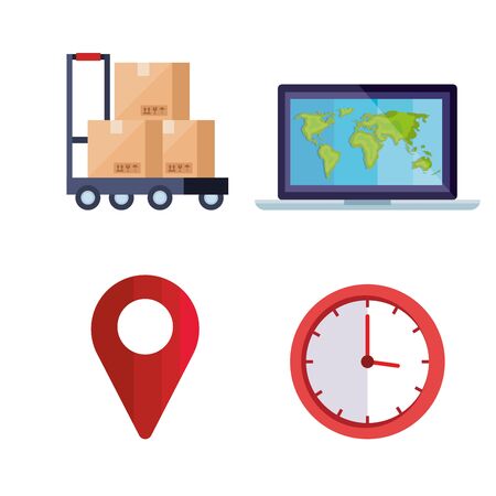 set of delivery logistic service icons vector illustration designのイラスト素材