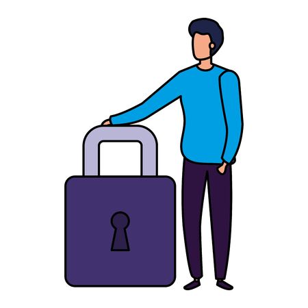 businessman elegant with padlock isolated icon vector illustration designのイラスト素材