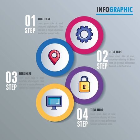 statistical infographic with numbers and icons vector illustration designのイラスト素材