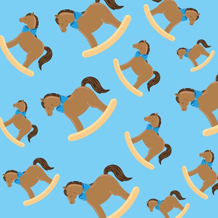 background of wooden horses toys vector illustration designのイラスト素材