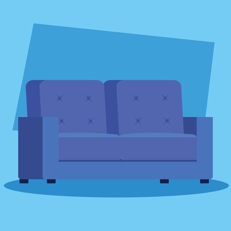 couch comfortable blue color icon vector illustration designのイラスト素材