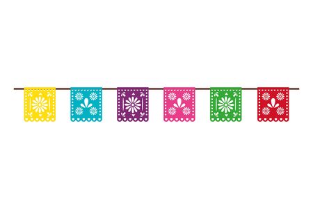 Banner pennant design, Party celebration event happy birthday holiday surprise anniversary and decorative theme Vector illustrationのイラスト素材