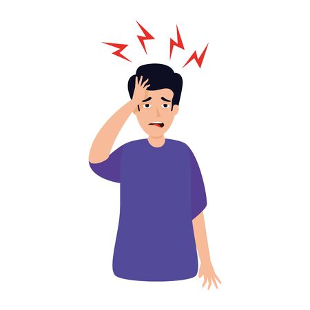 man with stress attack icon vector illustration designのイラスト素材