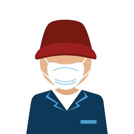 man using face mask isolated icon vector illustration designのイラスト素材