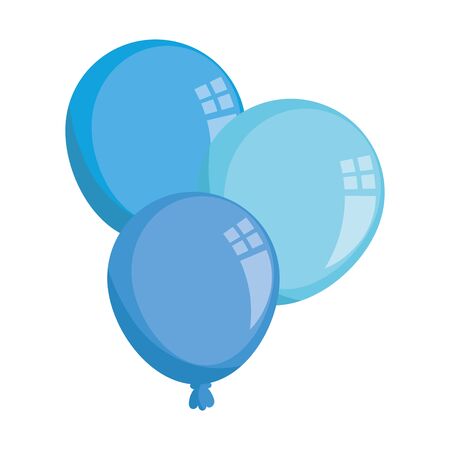 set balloons helium decoration isolated icons vector illustration designのイラスト素材