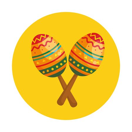 Mexican maracas design, Mexico culture tourism landmark latin and party theme Vector illustrationのイラスト素材
