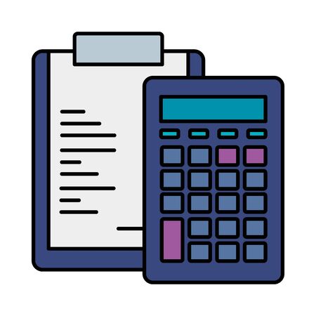 clipboard with paper document with calculator vector illustration designのイラスト素材