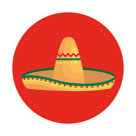 Mexican hat design, Mexico culture tourism landmark latin and party theme Vector illustrationのイラスト素材