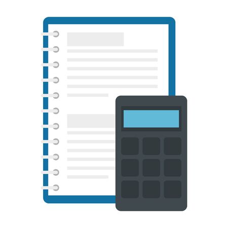 calculator with notebook isolated icon vector illustration designのイラスト素材