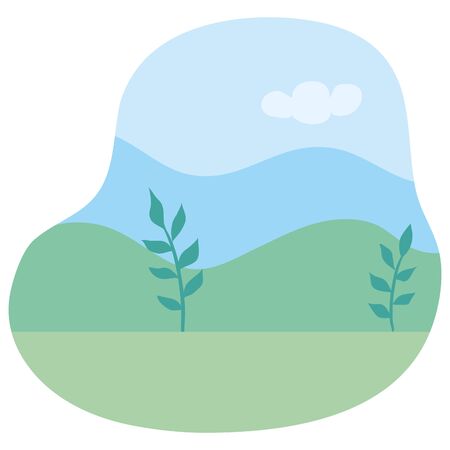 natural landscape scene isolated icon vector illustration designのイラスト素材