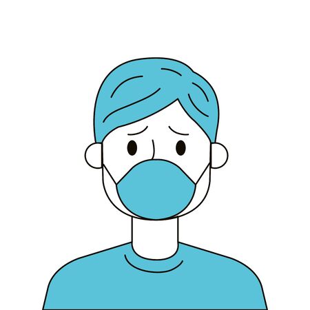 man with protection respiratory isolated icon vector illustration designのイラスト素材