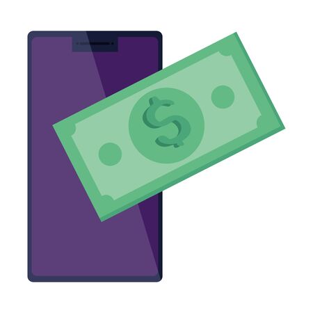 bill money with smartphone isolated icon vector illustration designのイラスト素材