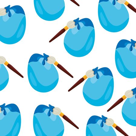 background of cute eggs easter with paint brushes vector illustration designiconのイラスト素材