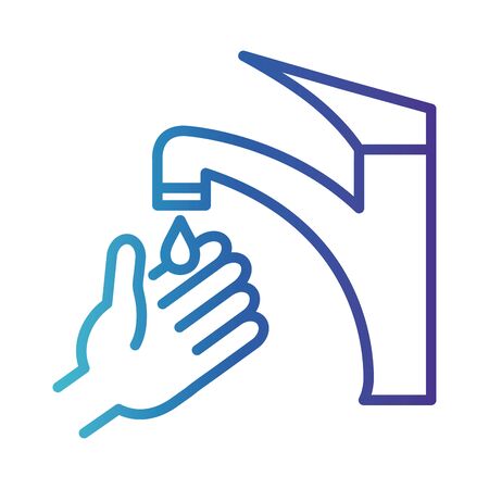 cleaning hand washing, gradient line style icon vector illustration designのイラスト素材