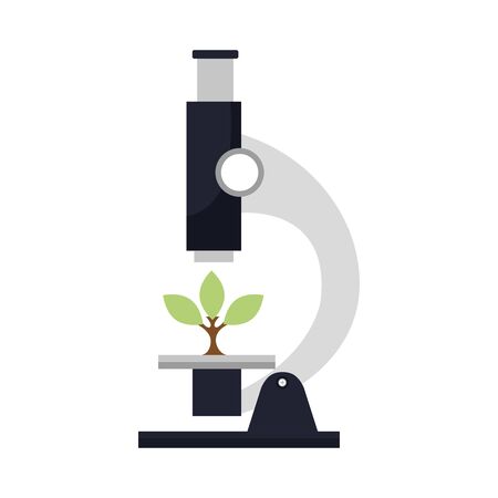 microscope laboratory with tree plant vector illustration designの写真素材