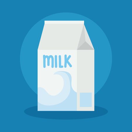 box milk beverage in blue background vector illustration designの写真素材
