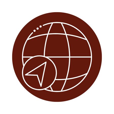 sphere browser block line style icon vector illustration designの写真素材