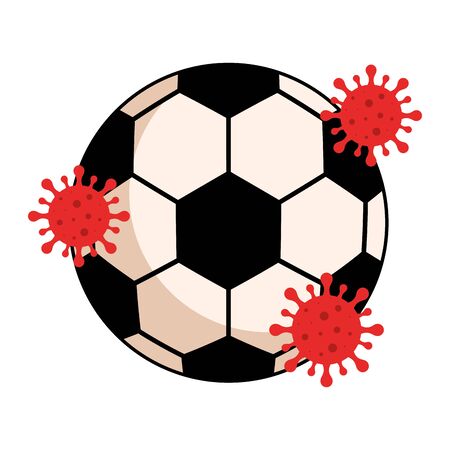 sport ball with particles covid 19 isolated icon vector illustration designのイラスト素材