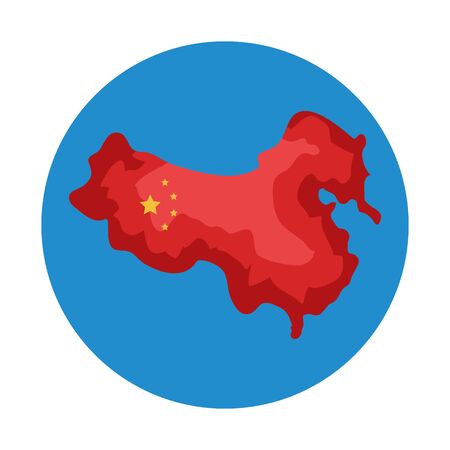 china map with flag icon vector illustration designのイラスト素材