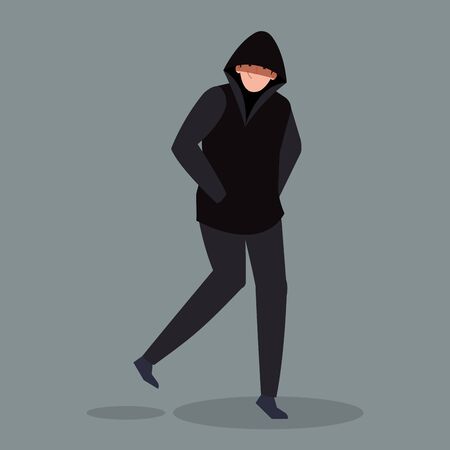 hacker person avatar character icon vector illustration designのイラスト素材