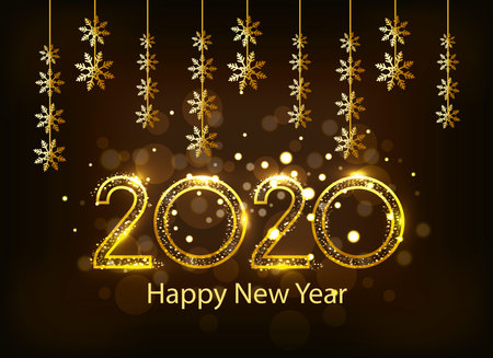 Happy new year 2020 design, Welcome celebrate greeting card happy decorative and celebration theme...