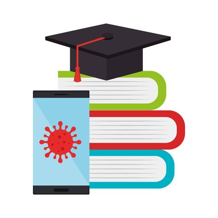 online education graduation for smartphone vector illustration designのイラスト素材