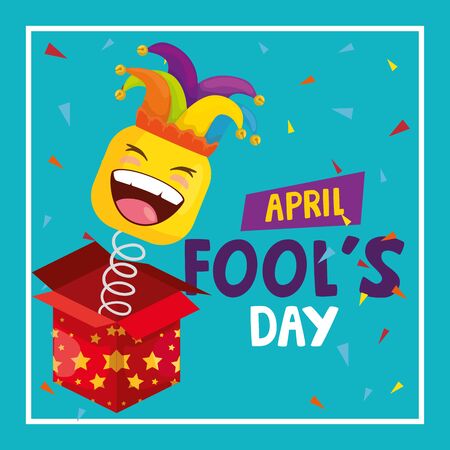 april fools day with surprise box vector illustration designのイラスト素材