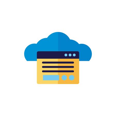 cloud computing with webpage template flat style vector illustration designのイラスト素材