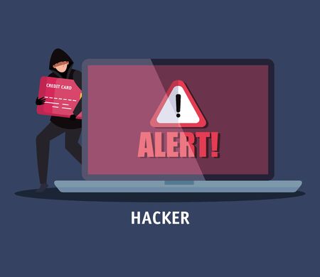 hacker with laptop computer icon vector illustration designのイラスト素材