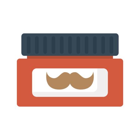 cream pot with mustache product isolated icon vector illustration designのイラスト素材