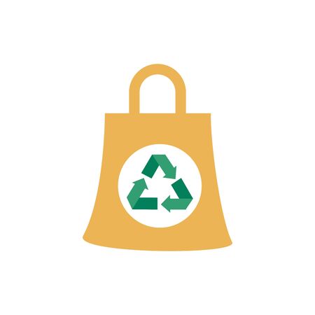 arrows recycle symbol in shopping bag vector illustration designのイラスト素材