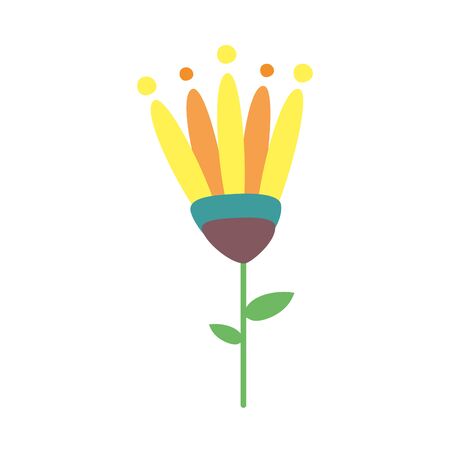 beautiful flower plant isolated icon illustration designのイラスト素材