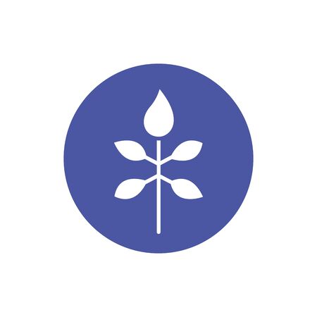 leafs plant ecology block style icon illustration designのイラスト素材