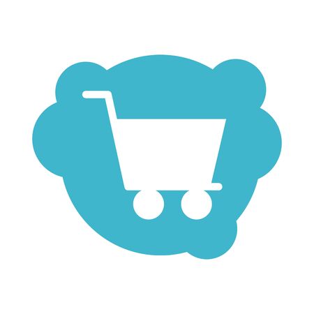 shopping cart commercial block style icon vector illustration designのイラスト素材