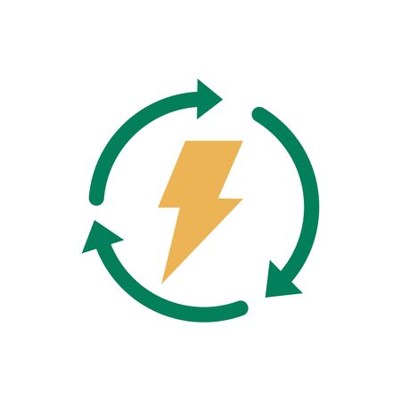 arrows recycle symbol with power ray illustration designのイラスト素材