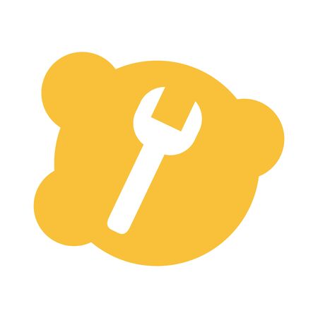 wrench key tool block style icon  illustration designのイラスト素材