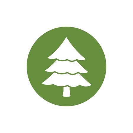 pine tree plant nature block style icon illustration designのイラスト素材