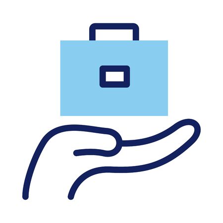 hand lifting portfolio insurance line and fill style illustration designのイラスト素材