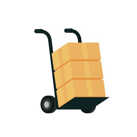 cart with boxes carton delivery service vector illustration designのイラスト素材
