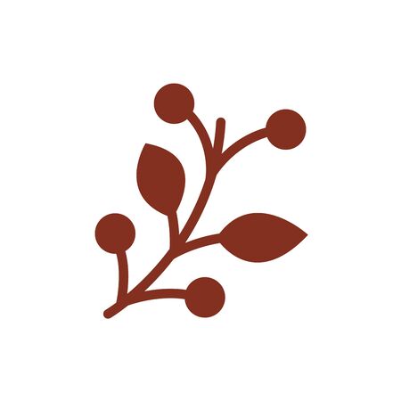 coffee plant with seeds silhouette style icon vector illustration designのイラスト素材